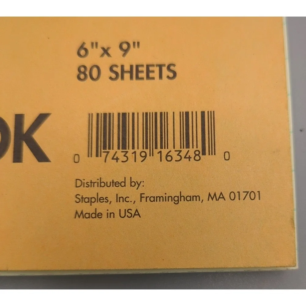 Staples Steno Book Gregg‎ Ruled 6 x 9 inch Green Tint 80 Sheets Tan Covers